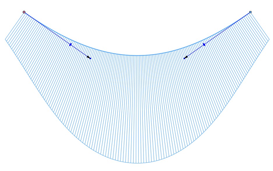 اسپلاین ایدهآل (به Curvature Combs های آن توجه نمائید)